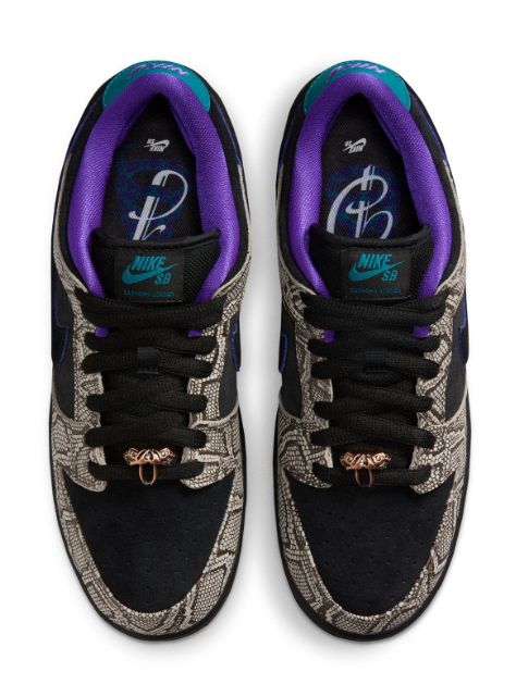 Nike SB Dunk Low Dashawn Jordan 'Snake Skin' Black / Fierce Purple | Violet Sidewinder