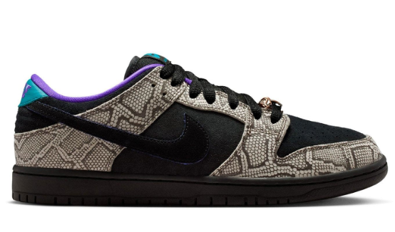 Nike SB Dunk Low Dashawn Jordan 'Snake Skin' Black / Fierce Purple | Violet Sidewinder